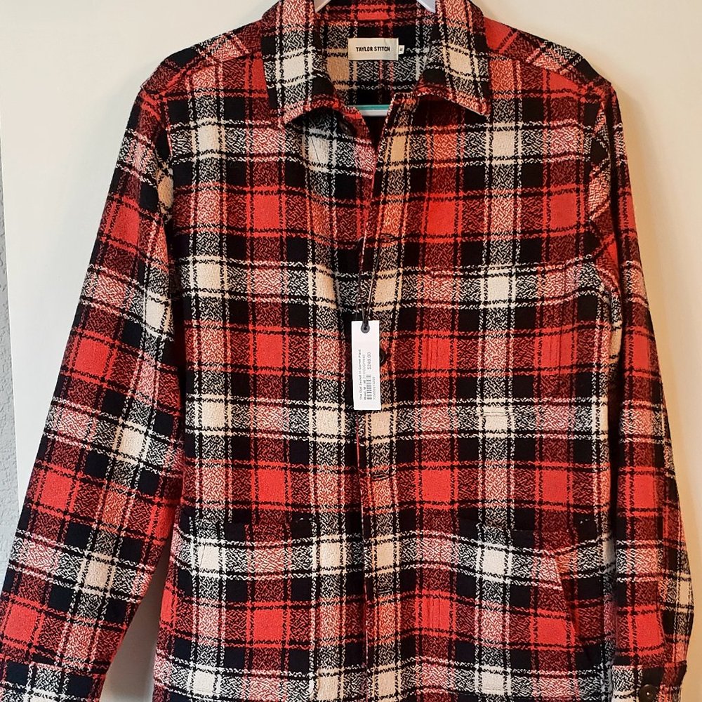 Taylor Stitch The Ojai Jacket in Garnet Plaid Wool, M - Size 40.